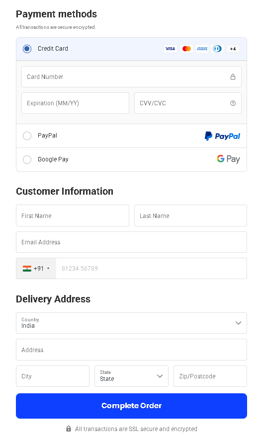 Checkout Page Airabreeze